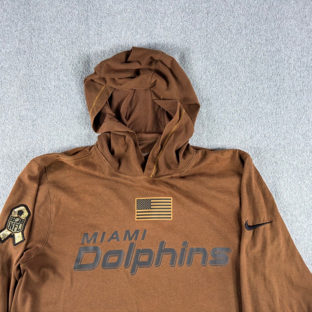 Miami Dolphins Nike Salute To Service Lightweight Long Sleeve Hoodie T-Shirt S